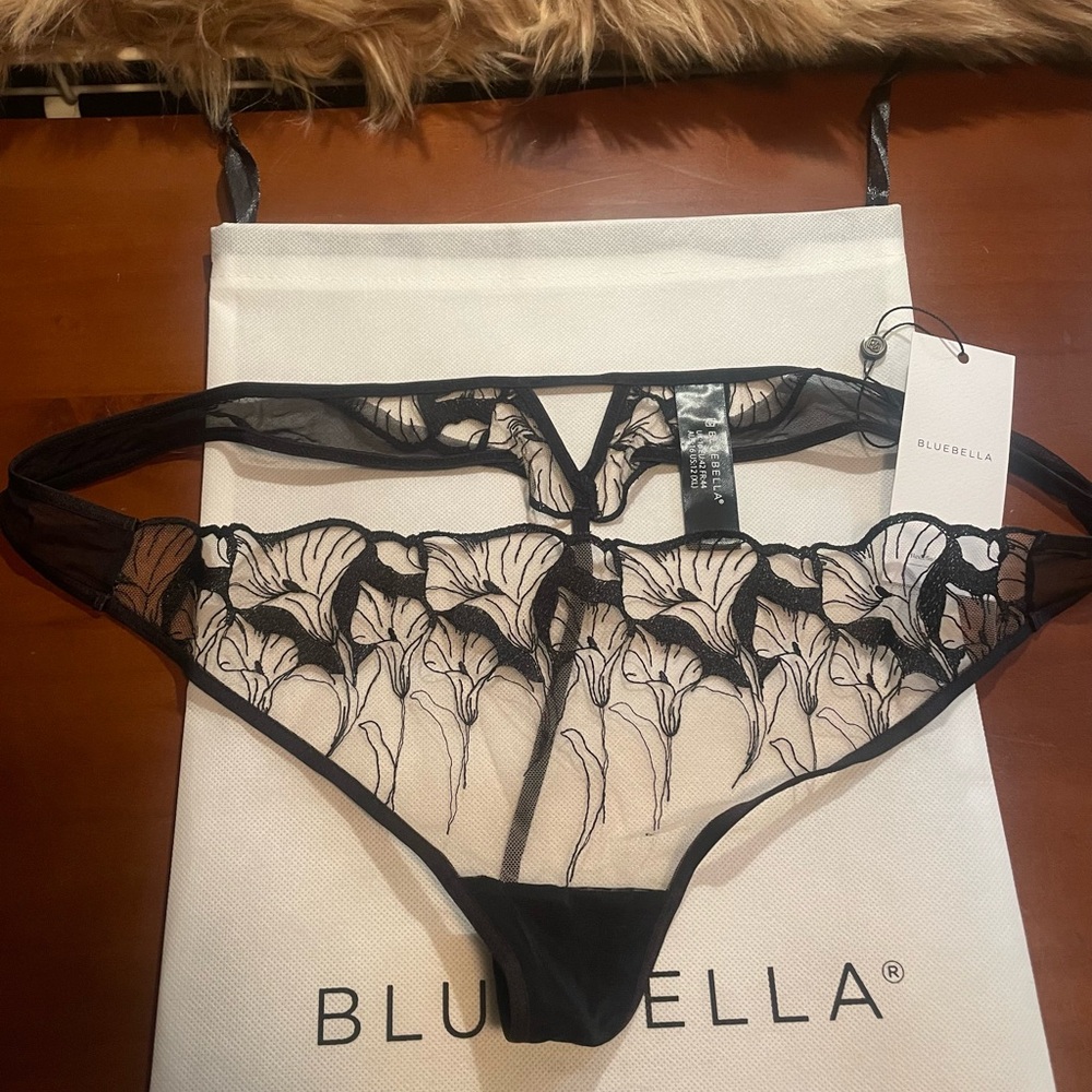 Bluebella Kalmia Sheer Black Floral Panty L